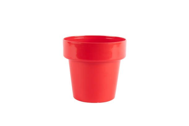 istock Red plastic flower pot isolated no background 2171113123