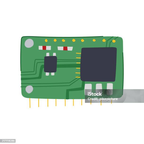 Circuit Microcontroller Cartoon Vector Illustration Stock Illustration ...