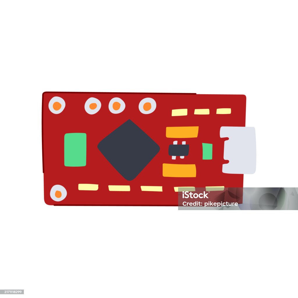 Processor Microcontroller Cartoon Vector Illustration Stock ...
