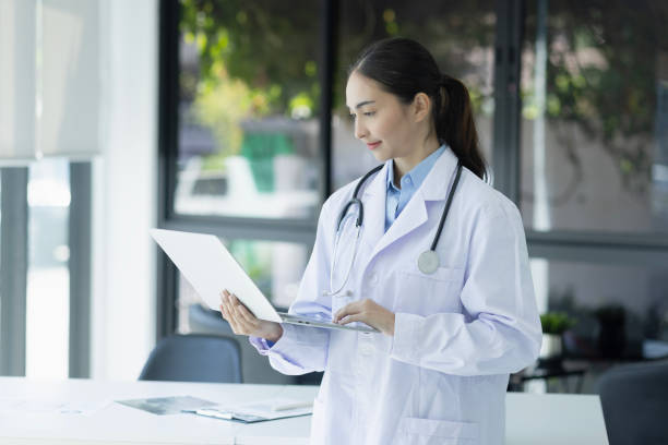 istock Doctor using laptop in a hospital or clinic. 2171132292