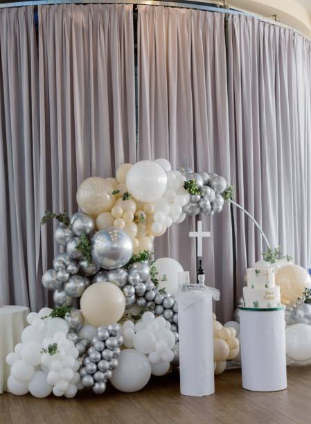 istock Elegant balloon decoration setup for event 2171143533