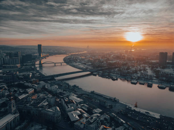 istock Belgrade new part and old part divided by Sava river 2171148407