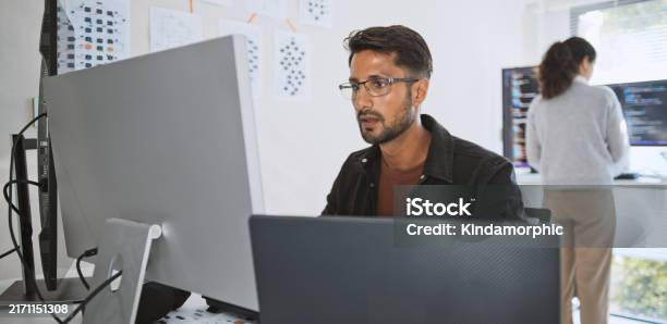 Latin Coder Hispanic Latin American Couple Software Engineer Developer Use Computer ...