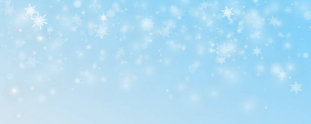 istock Winter background, snowflakes on a beautiful background, Christmas background for cards, snowfall. Snowy nature landscape, winter dust. 2171157055