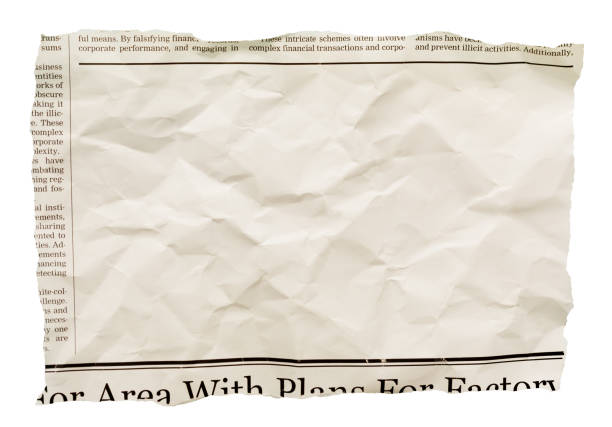istock Wrinkled newspaper clipping with blank space for your copy 2171159172