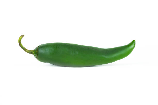 istock Green chili pepper isolated on white background 2171161087
