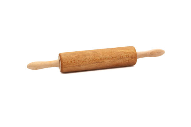 istock Kitchen wooden rolling pin for preparing dough for baking. 2171163400