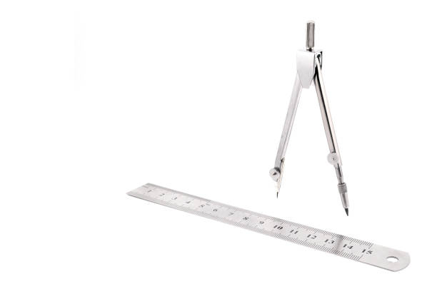 istock stainless steel ruler and compass for drawing 2171168257