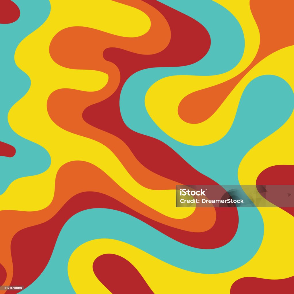 Colorful Liquid Wave Line Pattern Abstract Background Retro Wallpaper ...