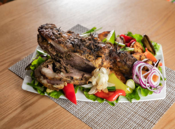 istock Mongolian traditional meal buuz and meat 2171174101