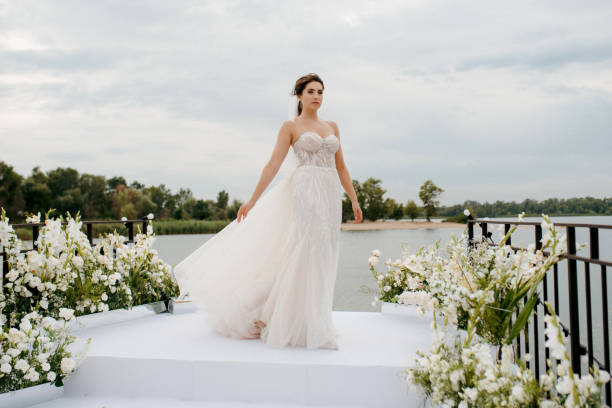 istock bride against the background of a yellow sunset 2171174529