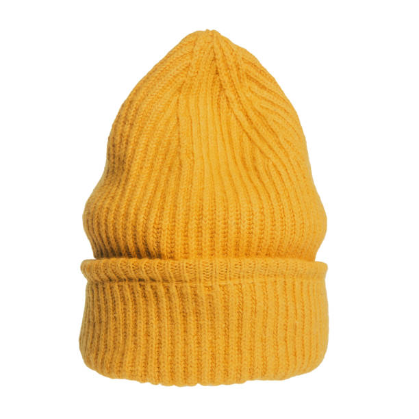 istock Bright orange knitted hat close-up. A warm and stylish accessory with an expressive texture, ideal for the cold 2171174669