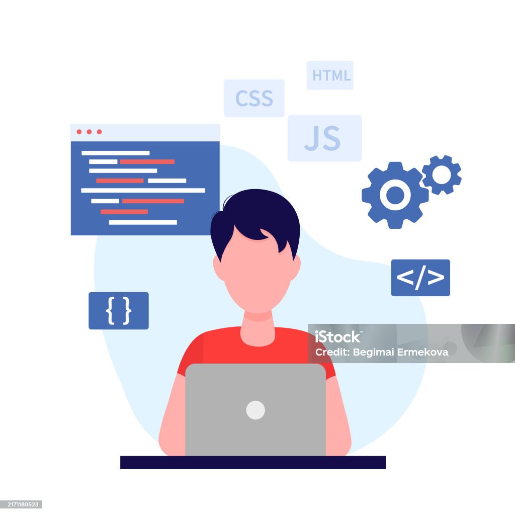 Head Software Developer Software Developer Man Stock Illustration - Download Image Now - 25-29 ...