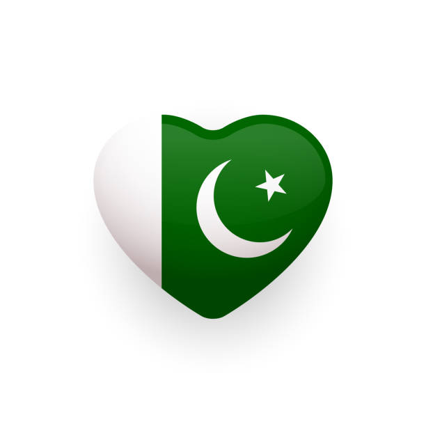 istock Flat National Flag of Pakistan shaped as heart. Vector Illustration. 2171182936
