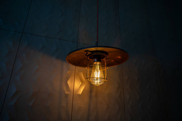 istock A modern lamp illuminates a stylish room. 2171183485