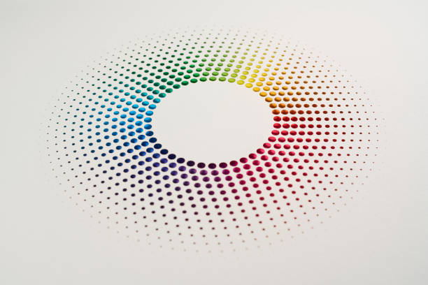 istock Colorful radial paper cut-out design with circular gradient pattern transitioning from blue to red 2171190902