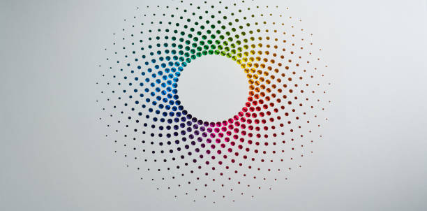 istock Abstract circular artwork with vibrant color gradient in a minimalist paper cut-out pattern 2171190980