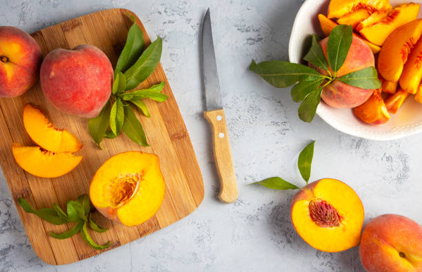 istock Fresh delicious peaches in a bowl 2171196667