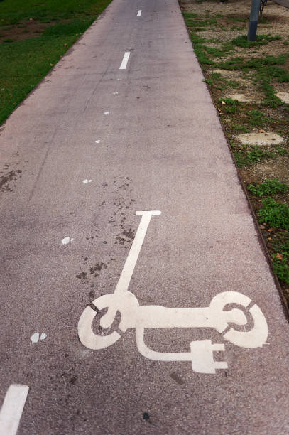 istock Exclusive lane for electric scooters 2171201122