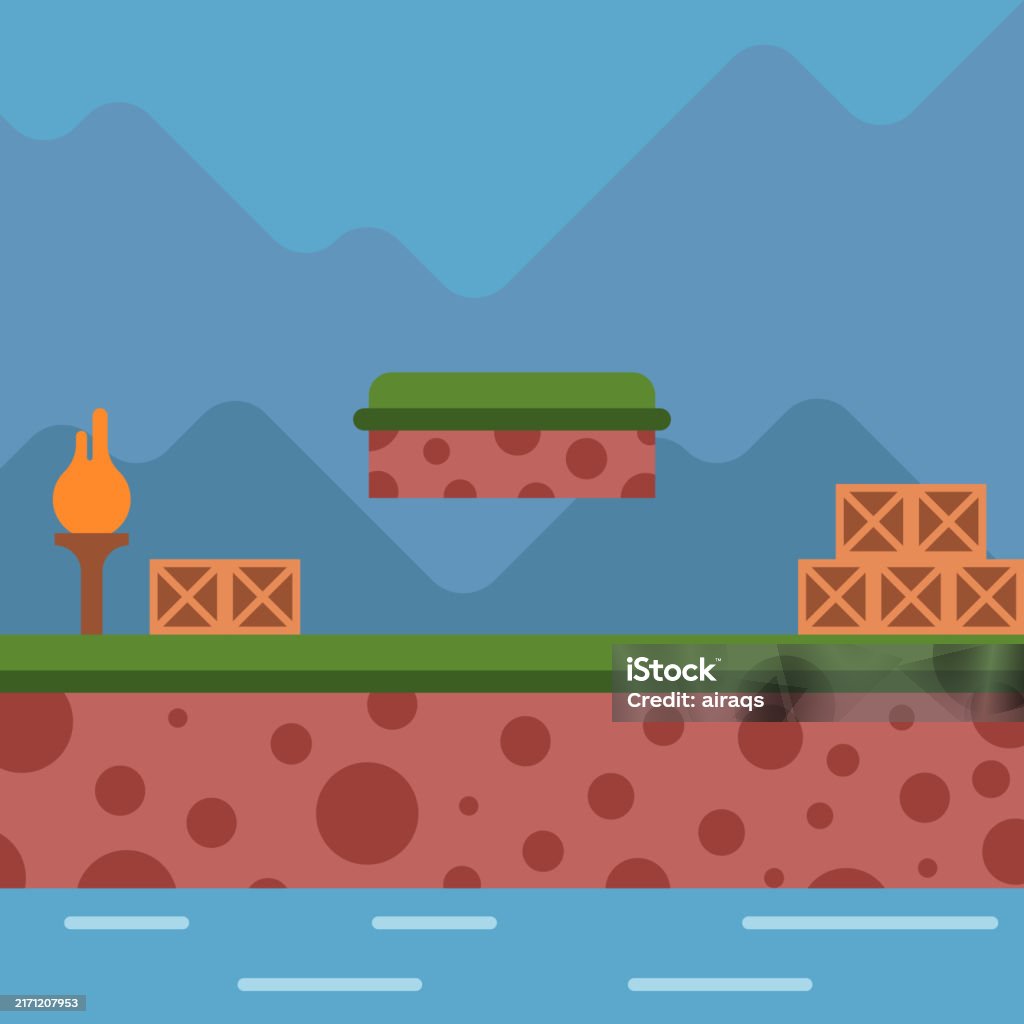 Random Game Background Platform Video Game Background Template Stock Illustration - Download ...