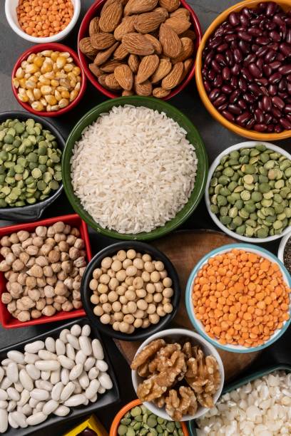 istock several pots with raw grains for preparing healthy food 2171212437