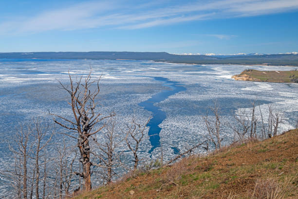 Ice Breakup on Yellowstone Lake in Spring
