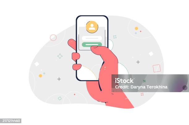 Android Users Cartoon Smartphone User Activity Concept Flat Cartoon Vector Illustration Use ...