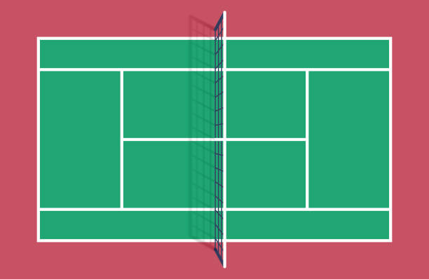 ilustrações de stock, clip art, desenhos animados e ícones de tennis court design element - quadra desportiva