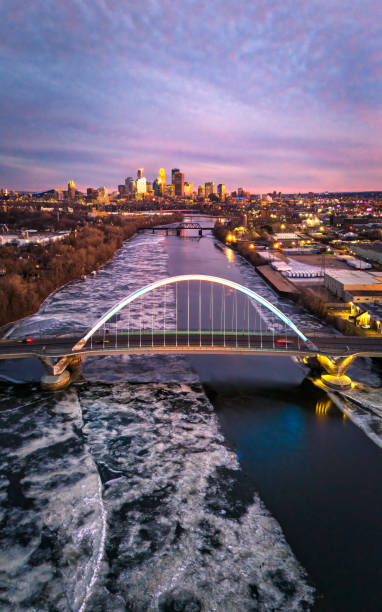 istock Lowry Bridge minneapolis skyline Sunset Ice 2171230426