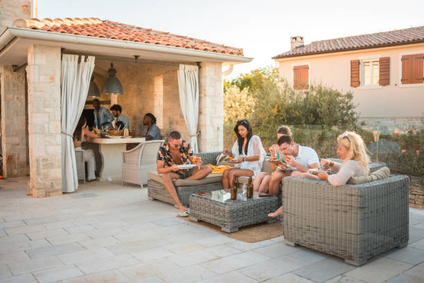 istock Diverse Friends Enjoying a Poolside Feast 2171245783