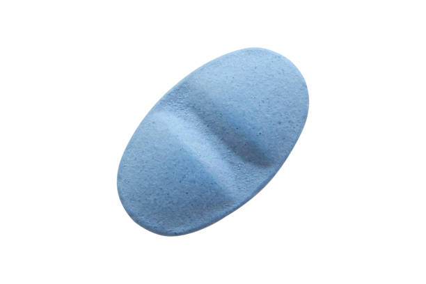 istock Blue medicine pill tablet isolated on white background 2171246467