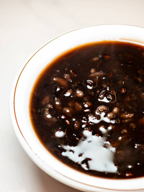 istock Fragrant and soft black rice porridge, a healthy breakfast option 2171248407