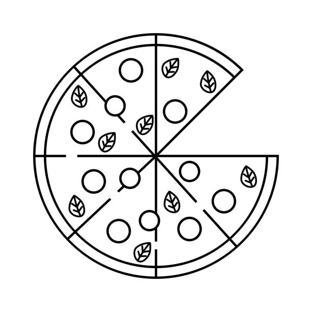 Simple Line Pizza 50+ Plain Cheese Pizza Drawings Stock Photos, Pictures & Royalty-Free ...