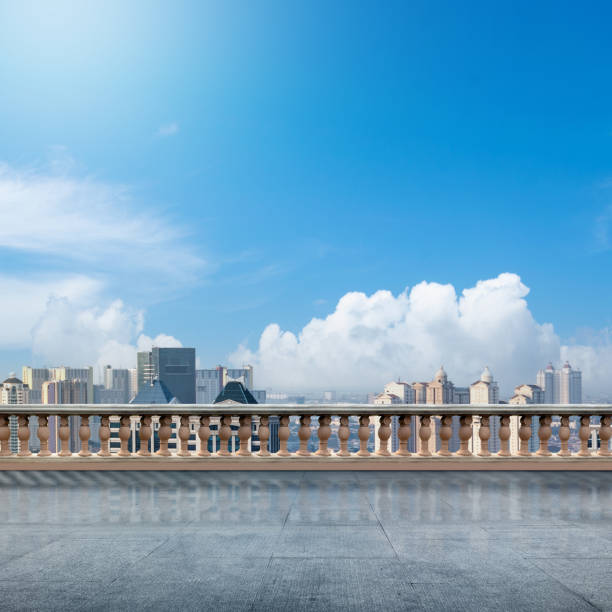 istock A city skyline with a clear blue sky and a few clouds 2171263334