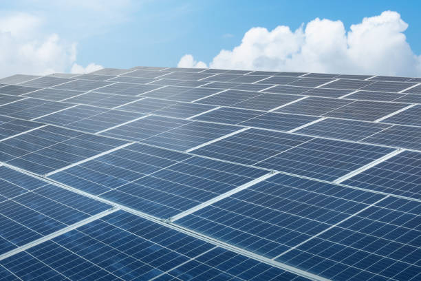 istock A solar panel is shown in the image, with the sun shining on it 2171263645