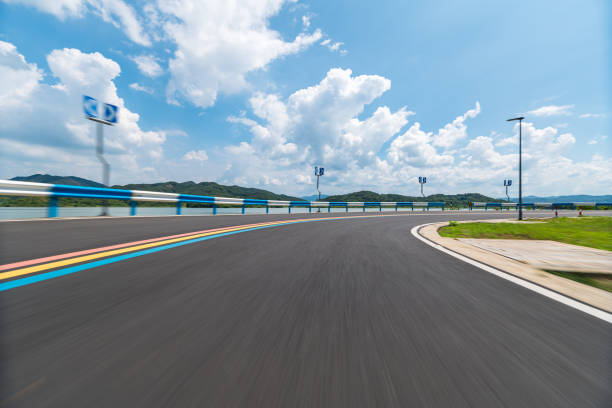 Curve on a racing track.