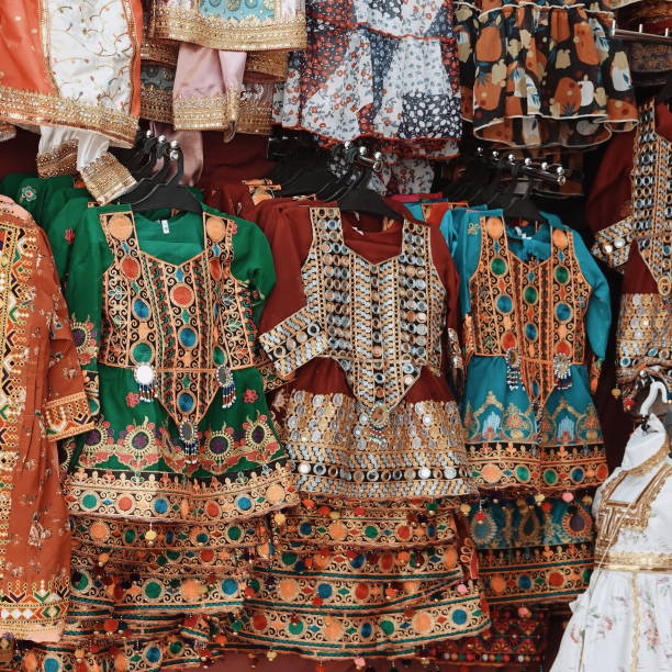 istock Colorful Traditional Dresses Hanging Display Close-Up 2171267751