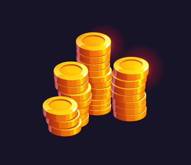 istock Cartoon golden coins stack. Money, pirate treasure 2171269843