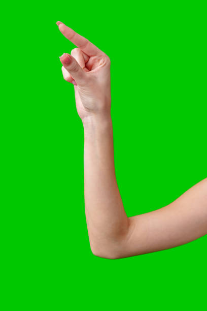 istock Female Hand Making Gesture Against Green Screen 2171276105