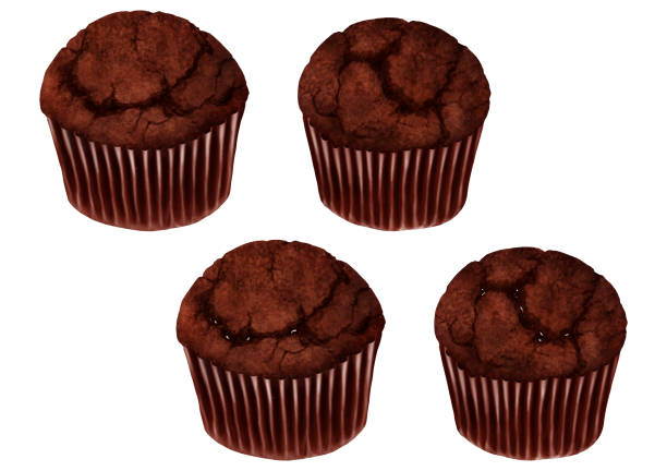 čokoládový muffin crack expanzní košíček - muffin stock ilustrace