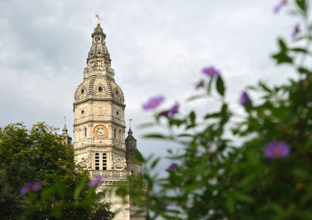 istock Abbey tower of Saint Amand les Eaux, architecture details. 2171279967