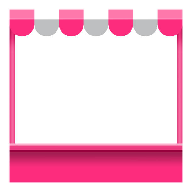 istock storefront frame with awnings, pink canopy tent, kiosk frame, kiosk shop front frame for banner 2171280003