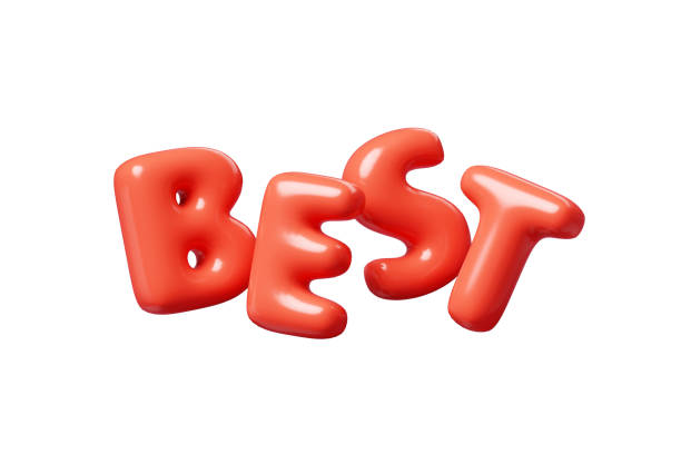 istock Best red Inflatable flying word for promotion design. 3D render illustration 2171281055
