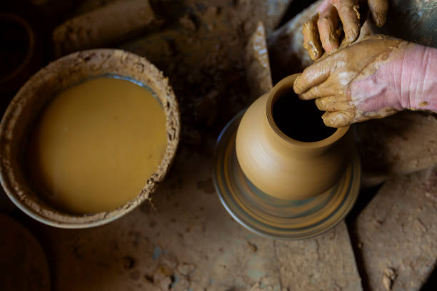 istock Pottery products made in the pottery workshop. 2171286080