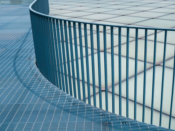 istock Curve Steel balcony railing Modern building Architecture details 2171299248