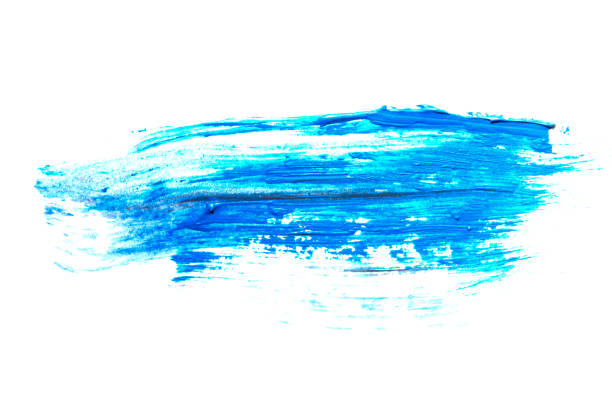 Blue turquoise brush stroke isolated on white background. Blue abstract stroke. Colorful watercolor brush stroke