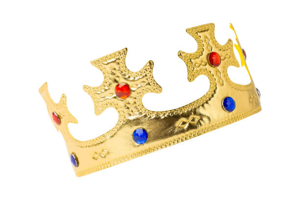 istock Realistic Golden Crown isolated on white background with clipping path 2171312546