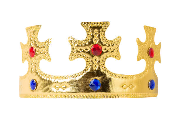 istock Realistic Golden Crown isolated on white background with clipping path 2171312547