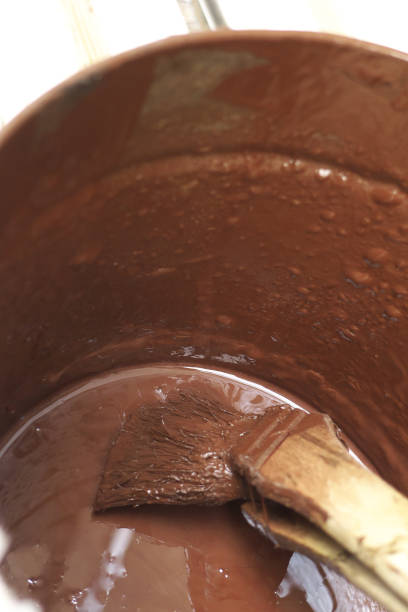 istock Brown paint and paint brush in a can 2171312726