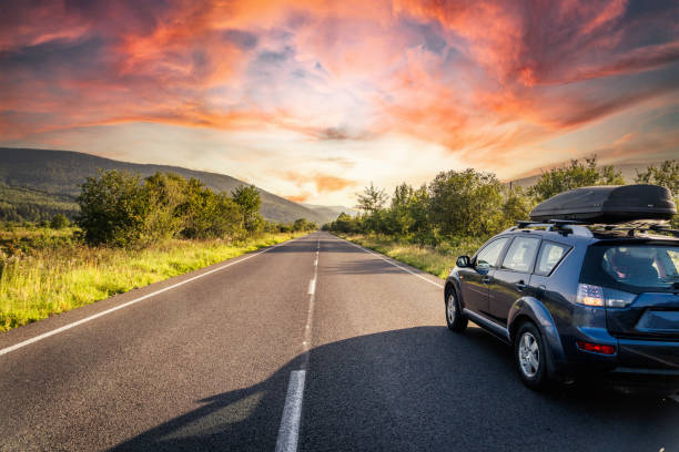 istock car for traveling with a mountain road 2171315507